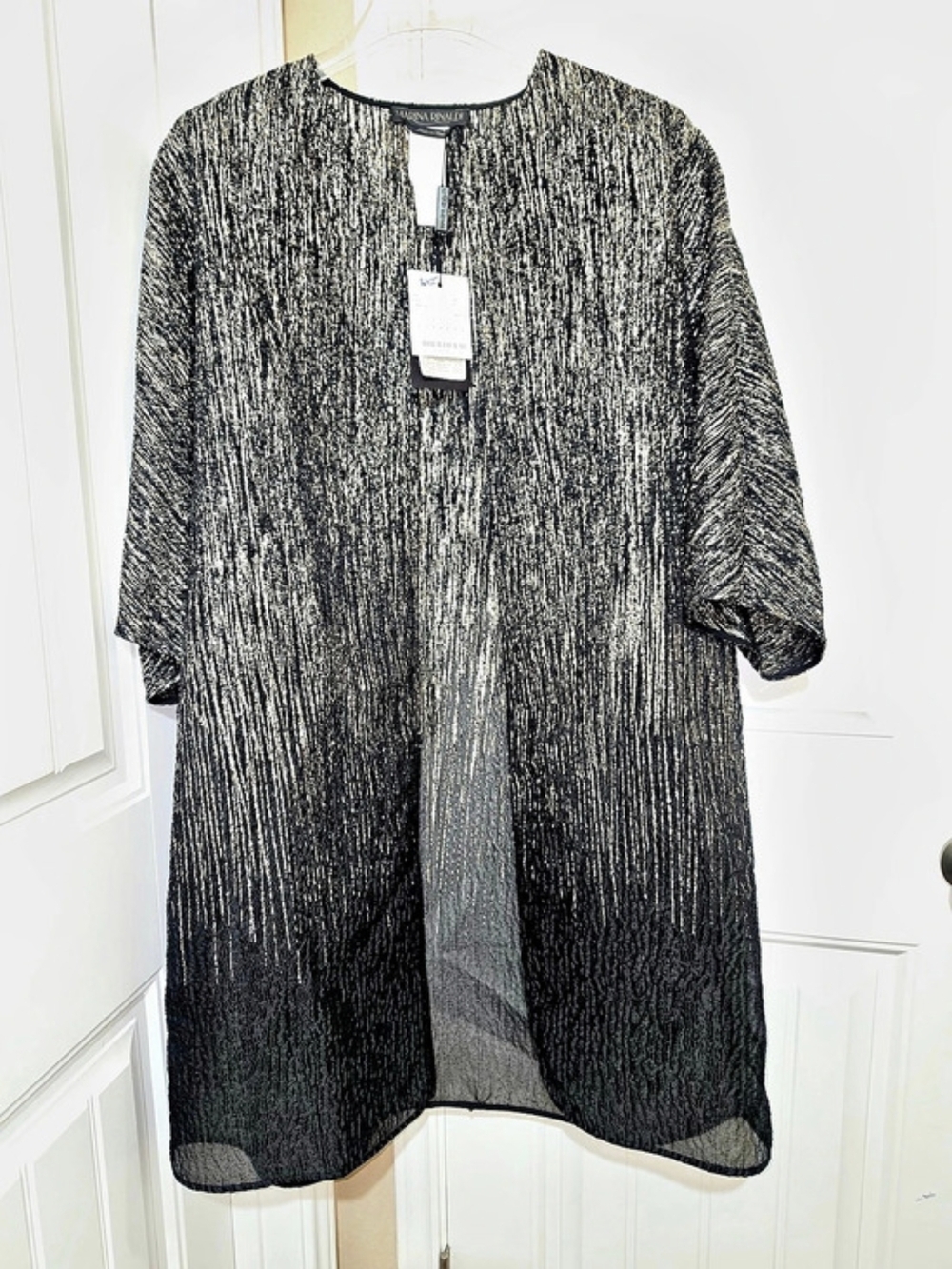 Marina Rinaldi Women's Festival Metallic Jacket, Black, Fits up to 22W